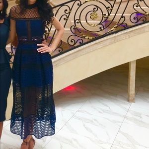 Self Portrait Paneled Lace Midi Dress